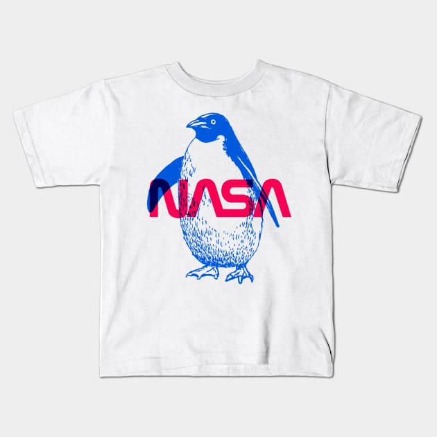 penguin x nasa Kids T-Shirt by Mollie